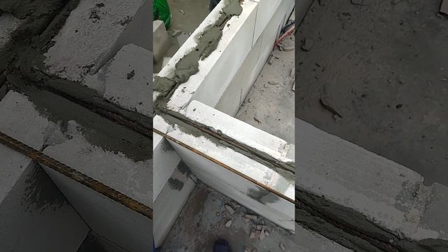 Армирование перегородок газосиликатных блоков. #армированиеблоков #армирование #газоблок #бонолит смотреть онлайн