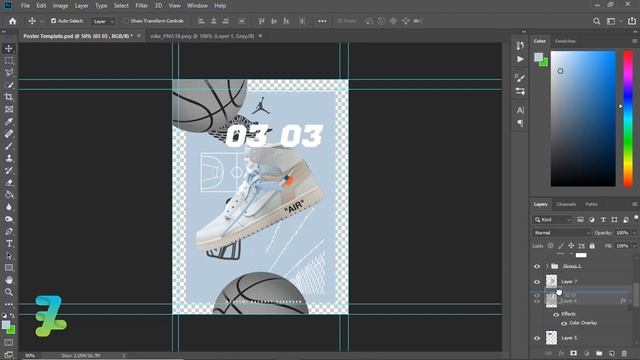 Jordan 1 Retro High Off White White Poster Design - Tutorial Photoshop CC 2020 смотреть онлайн