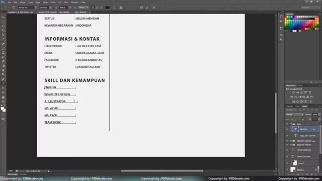 Cara Membuat CV di Adobe Photoshop Yang Keren смотреть онлайн