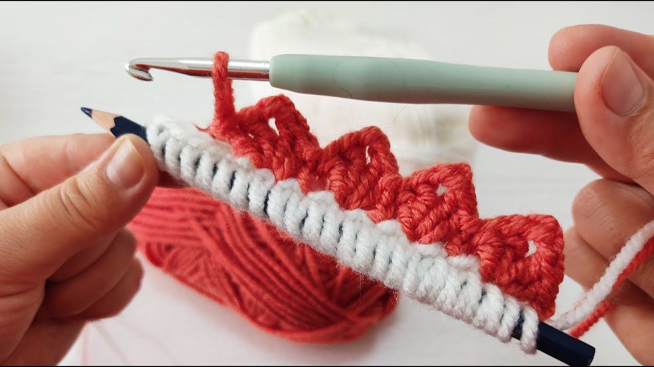 ПРОСТОЙ ЦВЕТОК НА КАРАНДАШЕ !/KNITTED FLOWER/GESTRICKTE BLUME/FLEUR TRICOTÉE/STICKAD BLOMMA