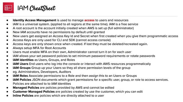 IAM - Cheat Sheet смотреть онлайн