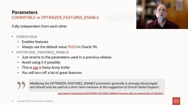 The battle: COMPATIBLE vs. OPTIMIZER_FEATURES_ENABLE смотреть онлайн