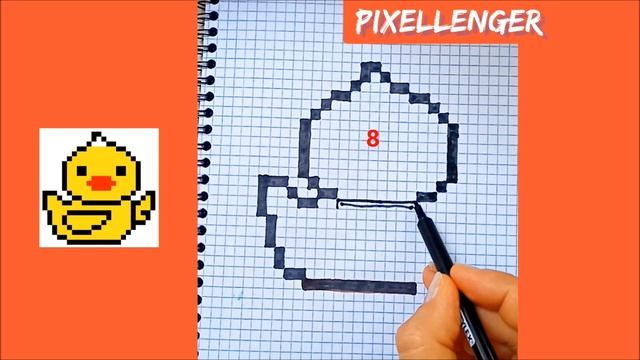 Как рисовать по клеточкам Уточку Простые рисунки Пиксель Арт How to Draw Simple Duck Pixel Art смотреть онлайн