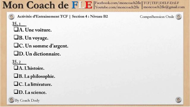 TCF Réussir le TCF Compréhension Orale Entrainement Niveau A1 à C2 TCF Québec Canada TCF ANF TCF DA смотреть онлайн