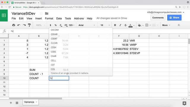Google Sheets - Standard Deviation, Variance, Average Deviation Functions Tutorial Sample,Populatio смотреть онлайн