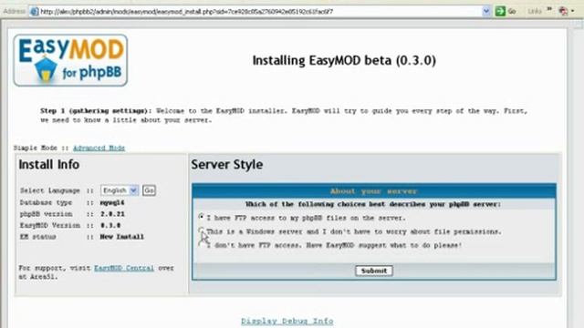 Install EasyMOD v0.3.0 on phpBB2 смотреть онлайн