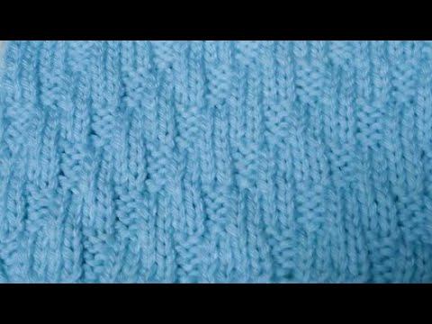 Узор двухсторонний спицами. Ломаная резинка. смотреть онлайн