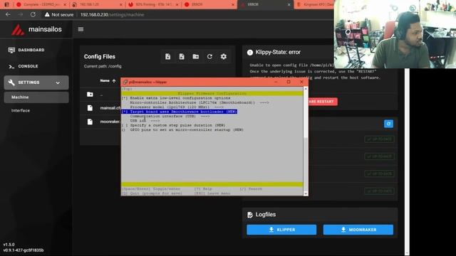 Mainsail//Klipper Installation// GoldenJaguar392