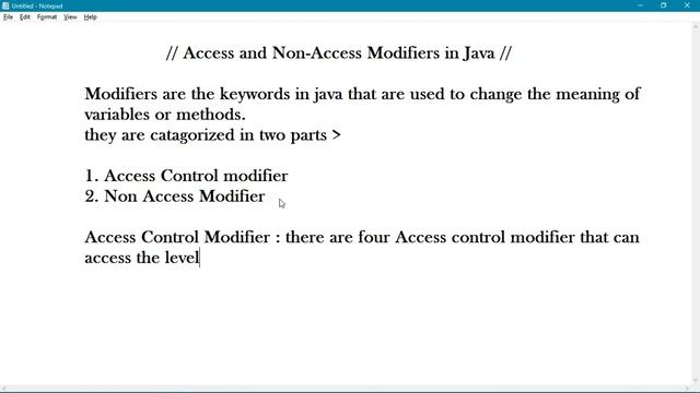 Access and Non Access Modifier in Java смотреть онлайн