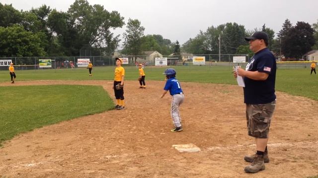 Little League Game 6/13/14 - Mason hanging out at 1st base (2) смотреть онлайн