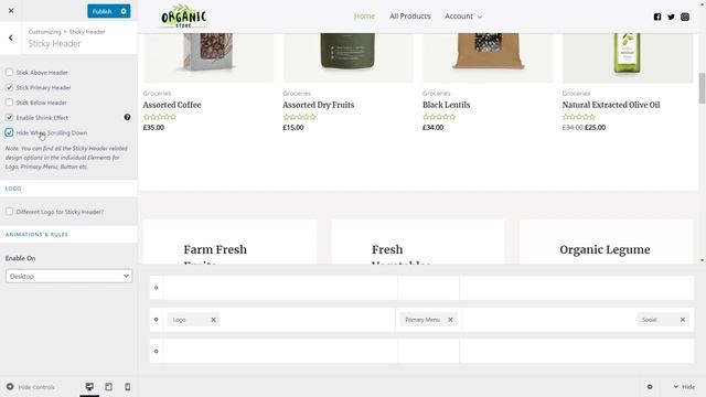 Sticky Header in Astra Header Footer Builder смотреть онлайн