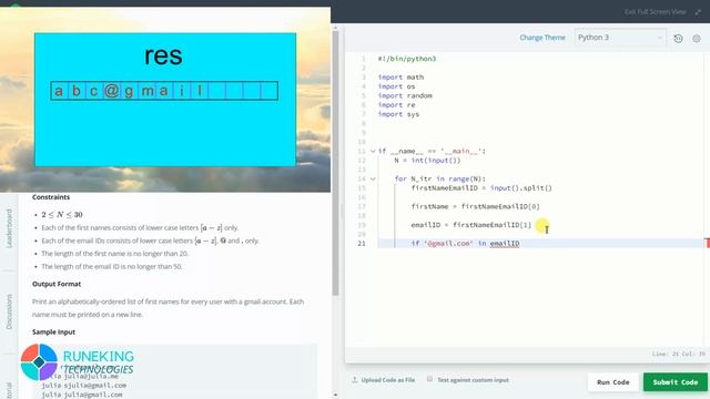 RegEx, Patterns, and Intro to Databases || HackerRank || Day 28 || Python смотреть онлайн
