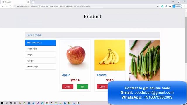 Fruit and Vegetables shop project in Java Using MVC Architecture смотреть онлайн