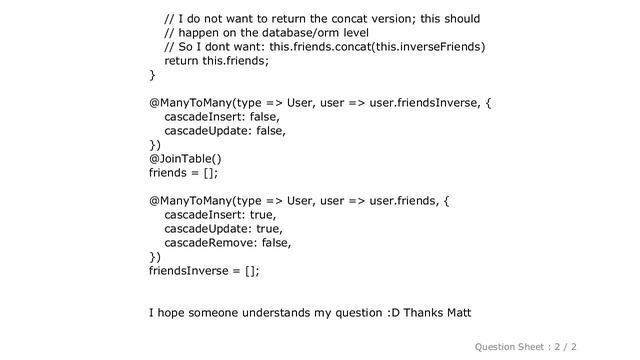 MySQL : Self-Referencing ManyToMany Relationship TypeORM смотреть онлайн