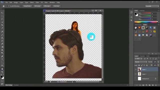 How to change background in photoshop | Background removal with hair | Basic photoshop tutorial смотреть онлайн