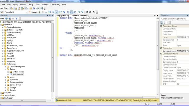 SQL INSERT INTO смотреть онлайн