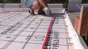 Теплый пол. Вязка сетки. Монтаж труб теплого пола.