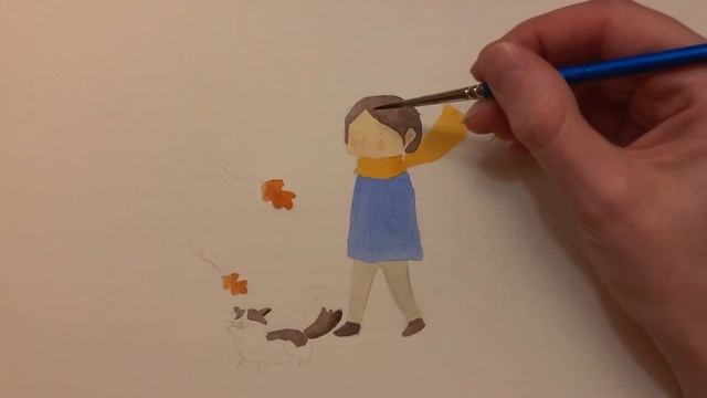 Paint with me | Walking the cat |Derwent Inktense watercolor illustration | Real time painting смотреть онлайн