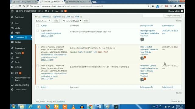 WordPress Tutorial for beginner in Tamil WordPress அட்மின் panel பற்றி தெரயுமா смотреть онлайн