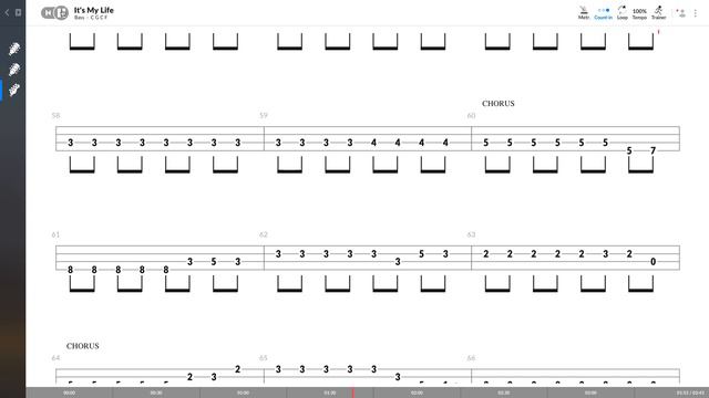 Bon Jovi - It's My Life (BASS TAB PLAY ALONG) смотреть онлайн