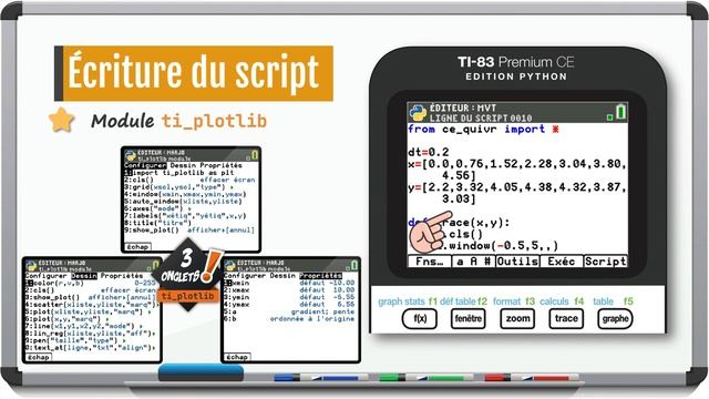 Nuage de points et vecteurs avec Python (TI-83 Premium CE) смотреть онлайн