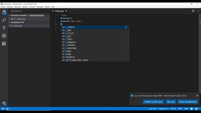 [FORMATION PHP&MySQL] 5- Les variables en php смотреть онлайн