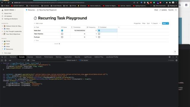Notion daily tasks. How to uncheck checkboxes with formulas and JavaScript. смотреть онлайн