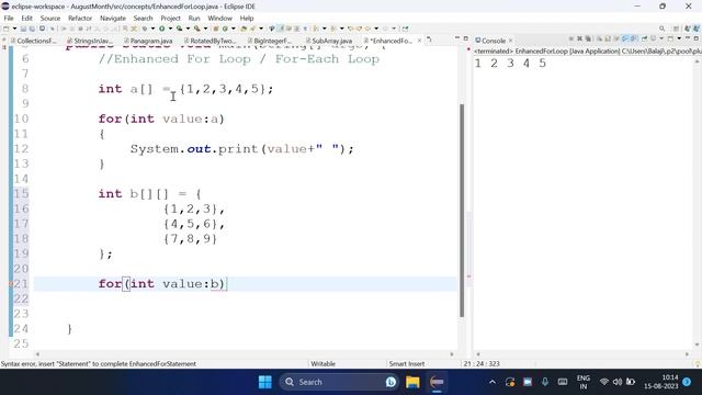 Enhanced for loop | For Each Loop | Java tutorial in Tamil | conquer victory смотреть онлайн