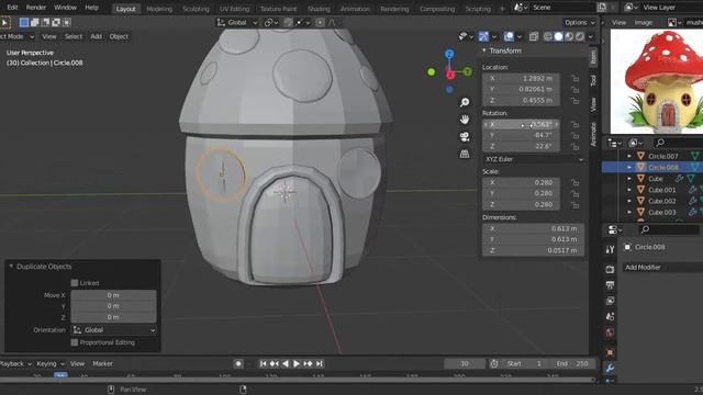 Blender 2.92 - mushroom House Speed Modeling 2021 - cycles X смотреть онлайн