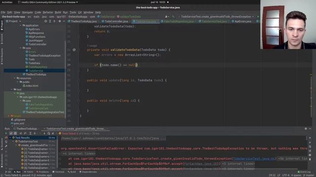 The Best TODO App in Java - round III - clean architecture and input validation смотреть онлайн