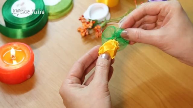 МК "НЕЖНЫЕ РОЗЫ " из лент / D.I.Y. Handmade Satin Rose / Djuce Julia смотреть онлайн