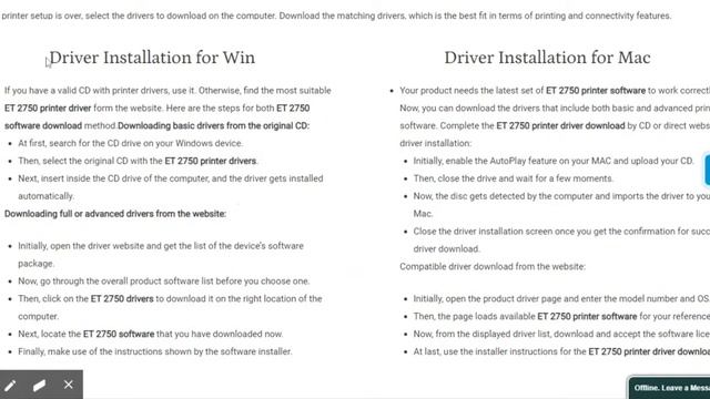 Epson ET 2750 driver download New drivers for Mac & Win( New 2020 User Guide ) смотреть онлайн