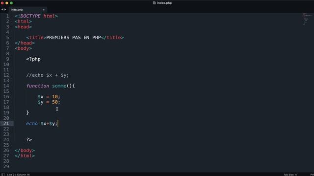 Portée des variables en PHP смотреть онлайн