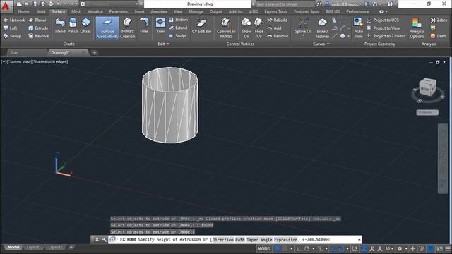 AutoCAD 2016 English - Lesson 133/149 - Editing Surfaces смотреть онлайн