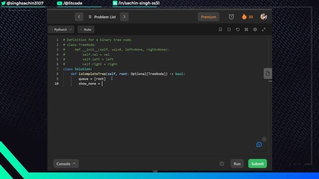 Check Completeness of a Binary Tree - Leetcode 958 - Python смотреть онлайн