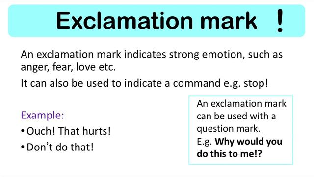 EXCLAMATION MARK | English grammar | How to use punctuation correctly смотреть онлайн