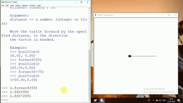 Python Turtle Graphics-Turtle movement | forward | backward | left | right смотреть онлайн