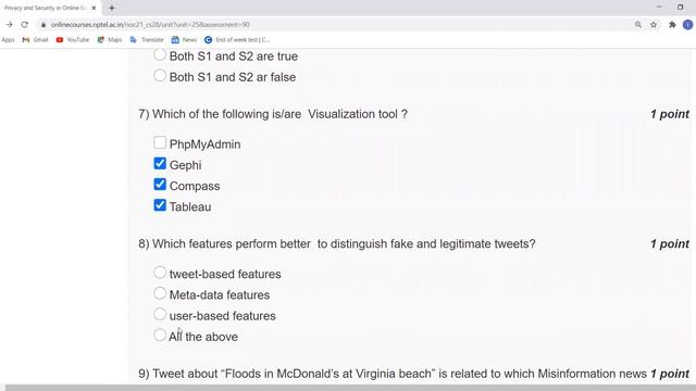 Privacy and Security in Online Social Media | NPTEL | Week 1 | Assignment 1 | Jan 2021 смотреть онлайн