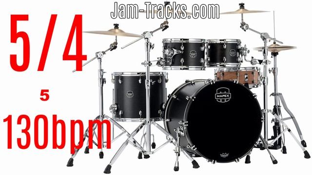 5/4  Odd Time Beat Drums Only Backing Track Tempo 130bpm