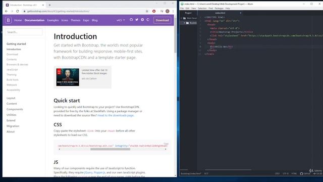 Learn Bootstrap ep 2 Including Bootstrap in the Project смотреть онлайн