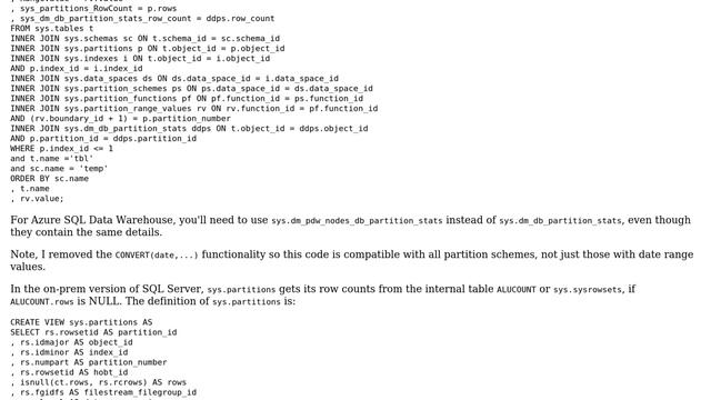 Databases: sys.partitions row count is badly wrong - how to correct this? (4 Solutions!!) смотреть онлайн
