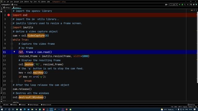 webcam access using python Opencv & Imutils || AI & ML|| camera access using python||Root Coders смотреть онлайн