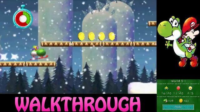 Yoshi's New Island - World 5-1 (100% Walkthrough) смотреть онлайн