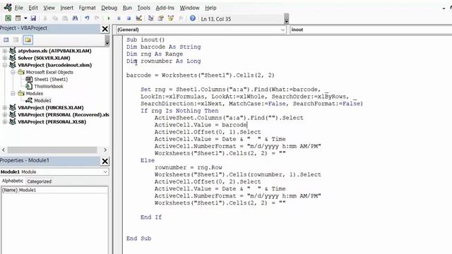 Use Barcodes in Excel to track in and outs смотреть онлайн