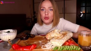 MUKBANG | Очень сочная  домашняя шаурма | shawarma | не ASMR
