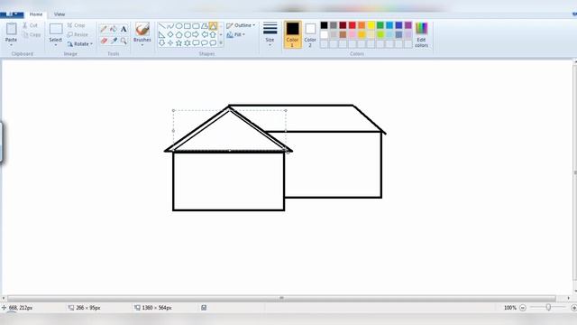Easy Drawing a House - Very Simple Drawing in MS paint смотреть онлайн