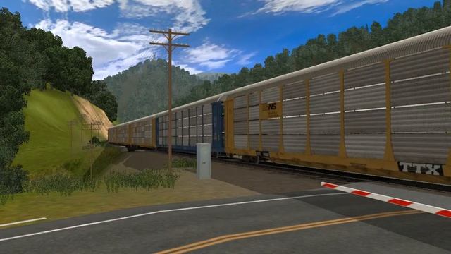 TS12 CSX SD70MAC flared autorack смотреть онлайн