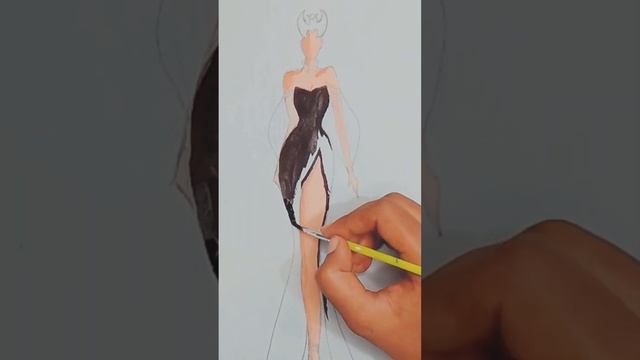 How to draw a fashion illustration design?️? #easy #art #fashion #design #painting #dress смотреть онлайн