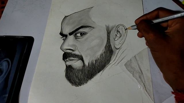 How To Draw Virat Kohli Sketch Step By Step ? || Indian Cricketer Virat Kohli Sketch смотреть онлайн