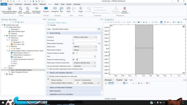 Surface Plasmon Polaritons (SPP) dispersion and numeric port in COMSOL смотреть онлайн